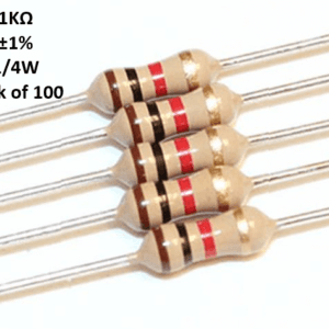 All Products 1kΩ 1/4w metal film resistor ±1% through hole resistor – pack of 100